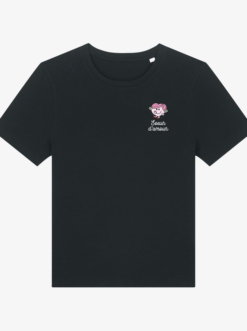 T-shirt Femme - SOEUR D AMOUR COEUR Noir - Kiabi