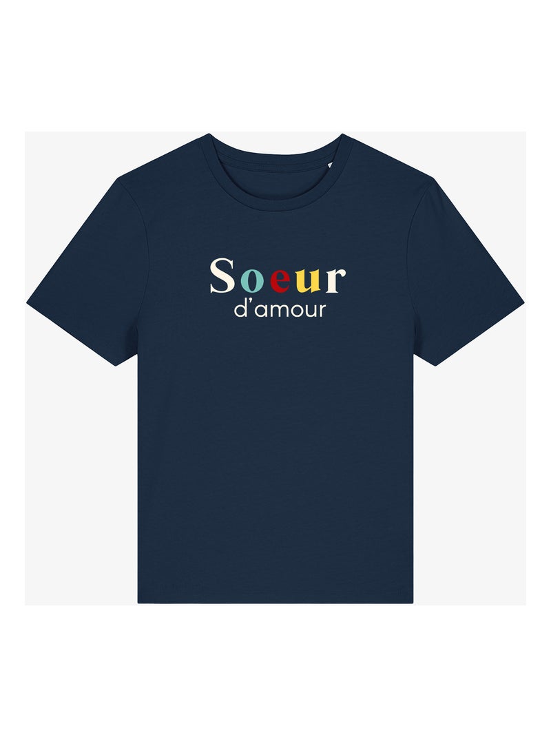 T-shirt Femme - SŒUR D'AMOUR Bleu marine - Kiabi