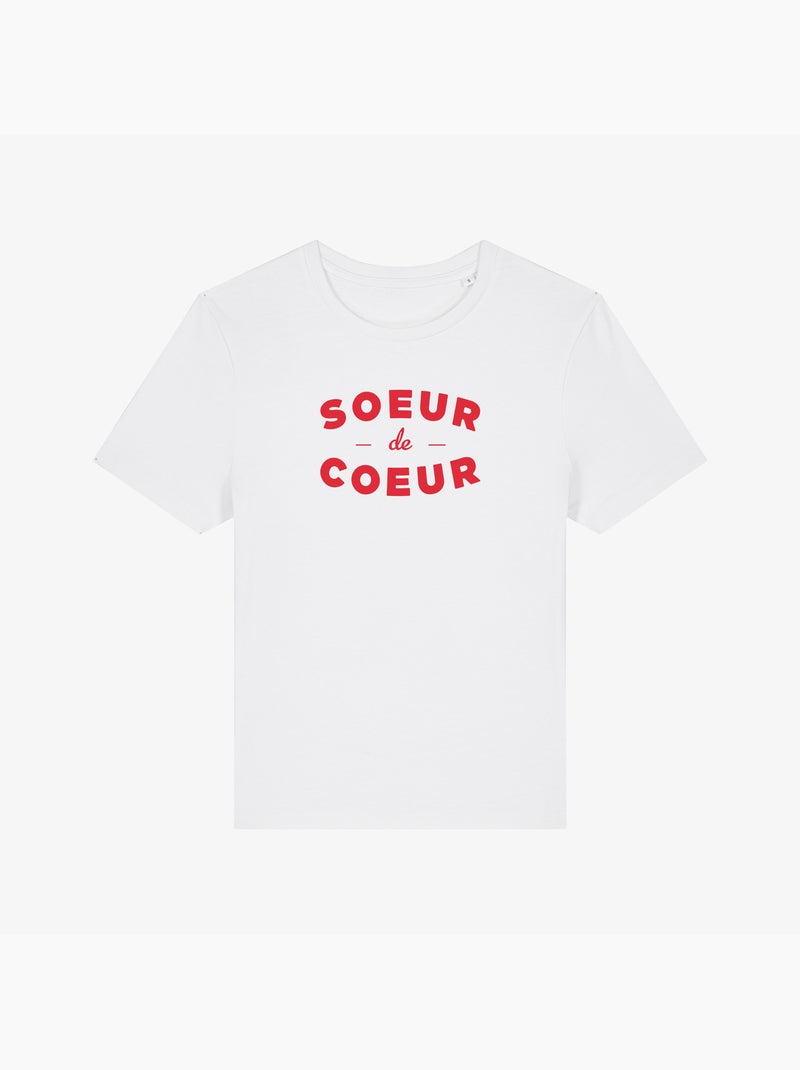 T-shirt Femme - SOEUR DE COEUR Blanc - Kiabi