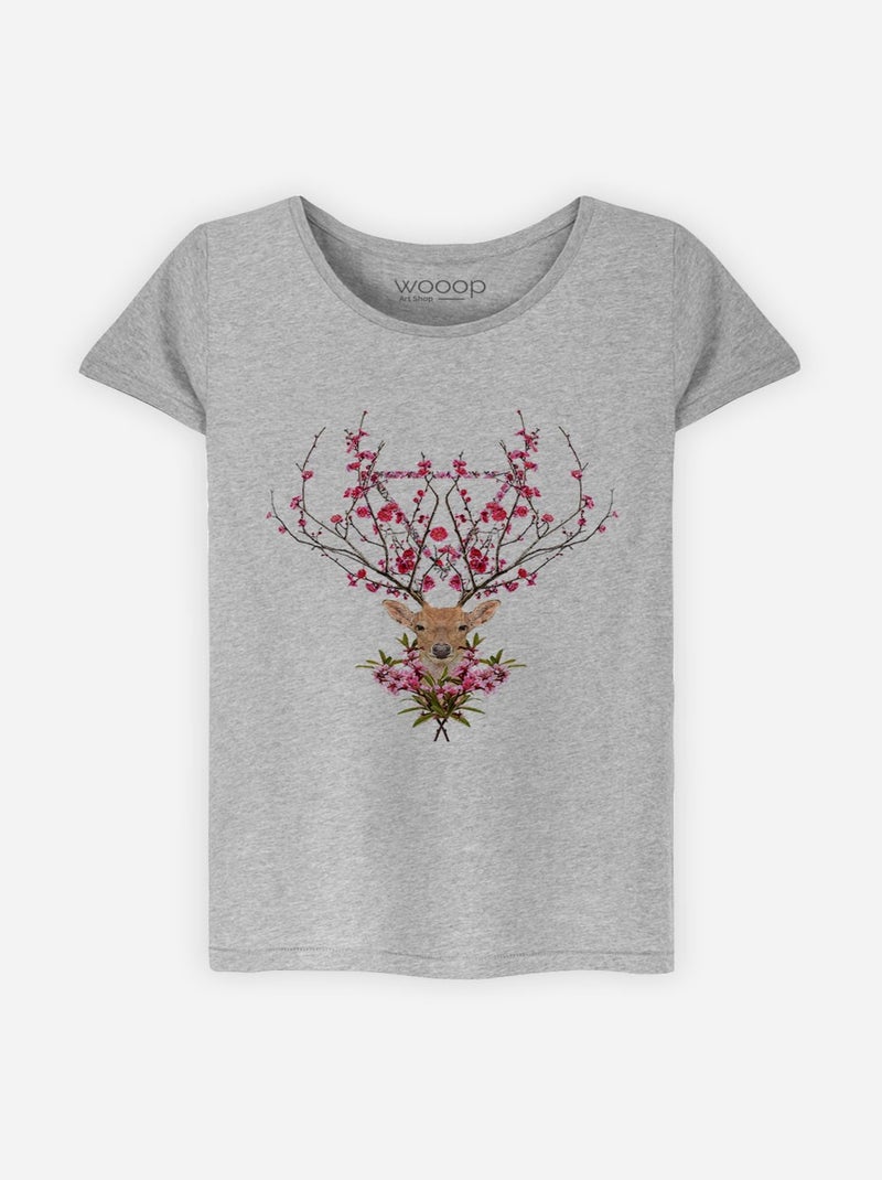 T-shirt Femme - SPRING DEER Gris chiné - Kiabi