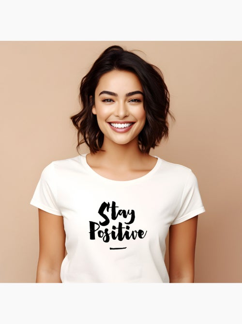 T-shirt Femme - STAY POSITIVE - Kiabi T-shirt Femme - STAY POSITIVE - Kiabi