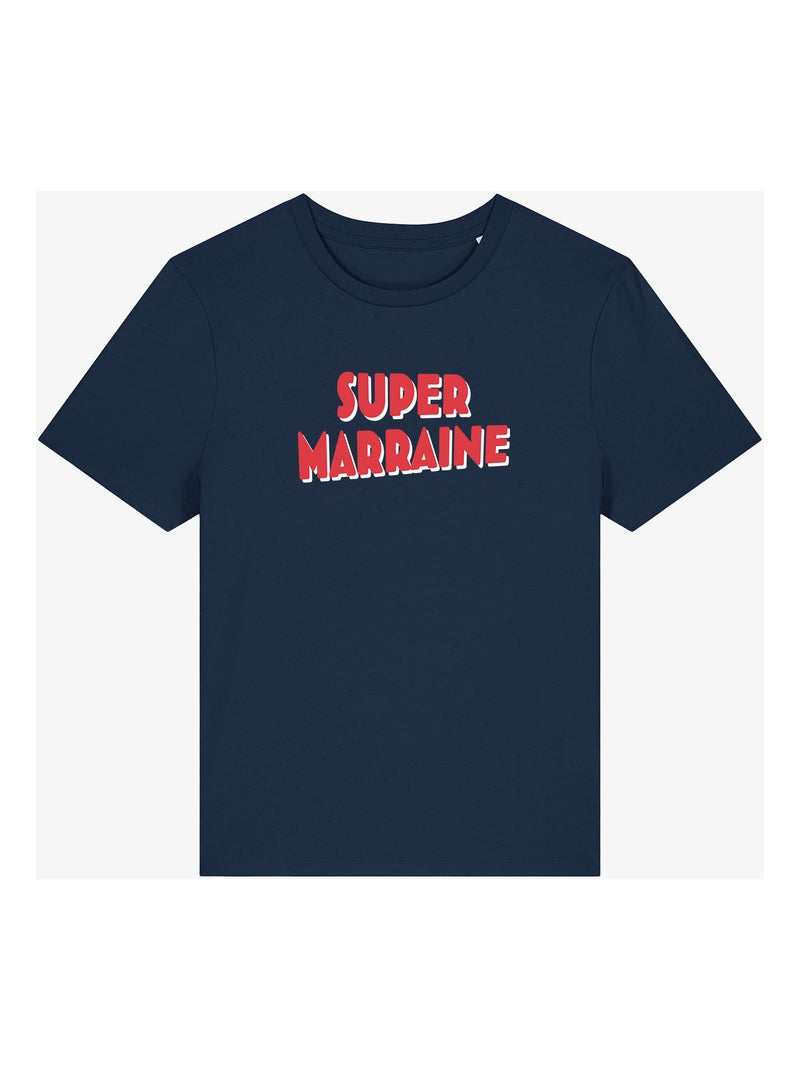 T-shirt Femme - SUPER MARRAINE 4 Bleu marine - Kiabi