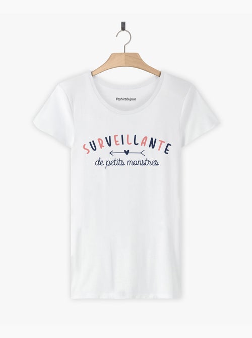 T-shirt Femme - SURVEILLANTE DE PETITS MONSTRES - Kiabi T-shirt Femme - SURVEILLANTE DE PETITS MONSTRES - Kiabi