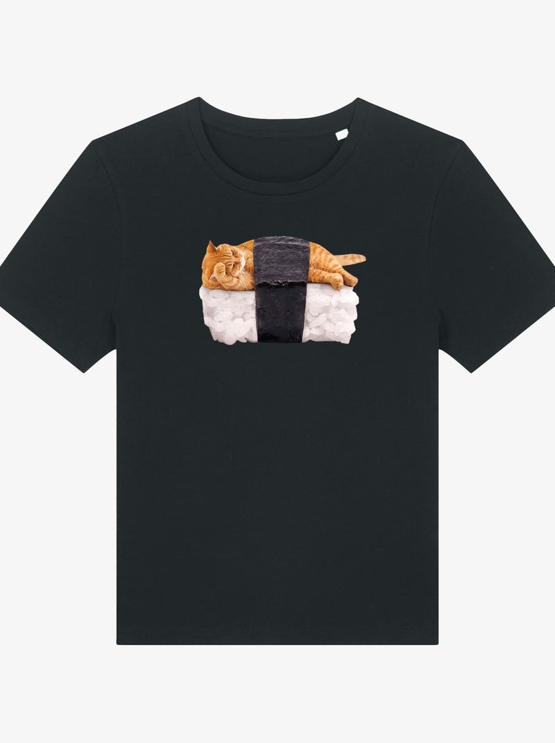 T-shirt Femme - SUSHI CAT Noir - Kiabi
