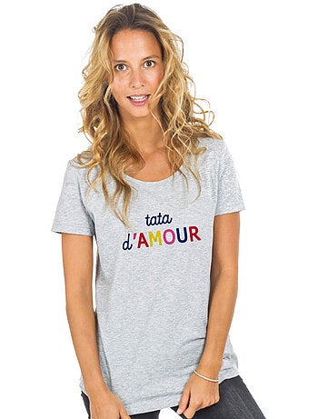 T-shirt femme - tata d'amour colorée waf