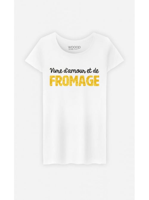 T-shirt Femme - VIVRE D'AMOUR ET DE FROMAGE - Kiabi T-shirt Femme - VIVRE D'AMOUR ET DE FROMAGE - Kiabi