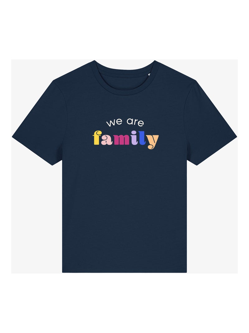 T-shirt Femme - WE ARE FAMILY Bleu marine - Kiabi