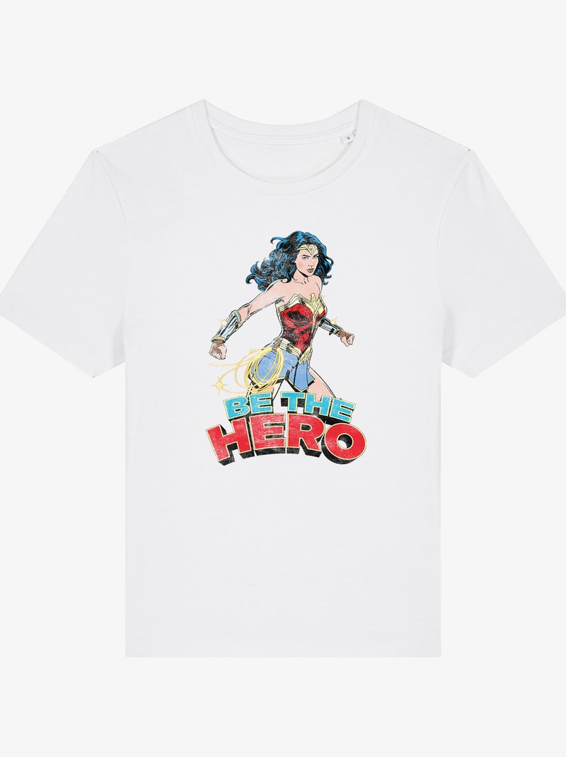 T-shirt Femme - WONDER WOMAN BE THE HERO 2 Blanc - Kiabi