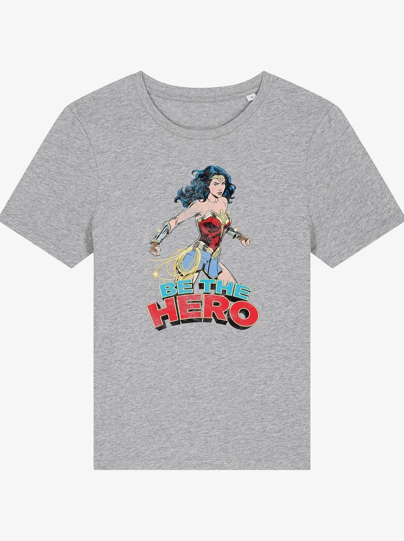 T-shirt Femme - WONDER WOMAN BE THE HERO 2 Gris chiné - Kiabi