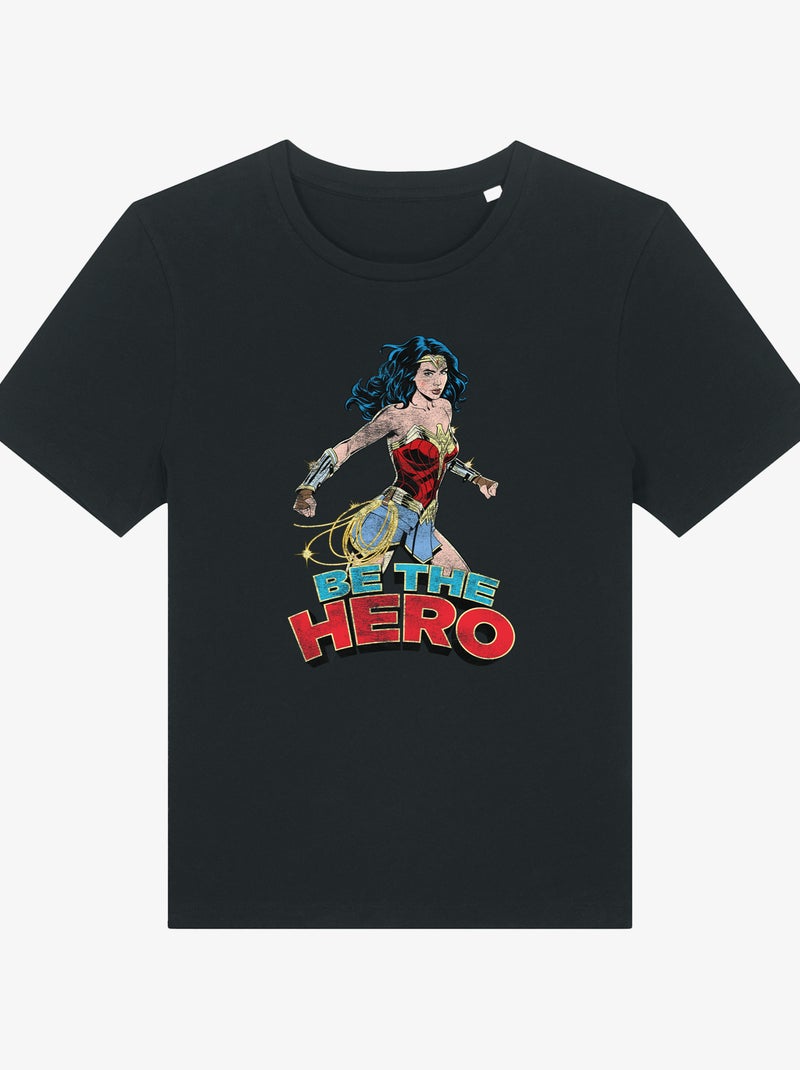 T-shirt Femme - WONDER WOMAN BE THE HERO 2 Noir - Kiabi