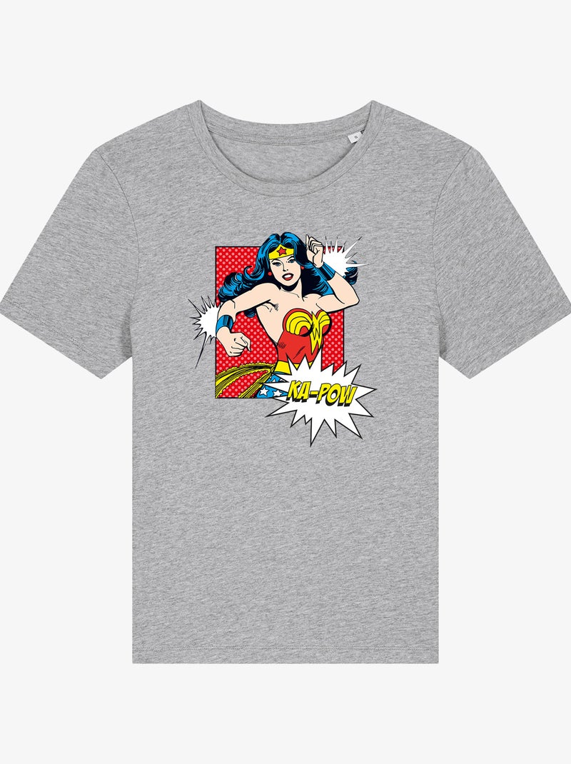 T-shirt Femme - WONDER WOMAN KA POW Gris chiné - Kiabi