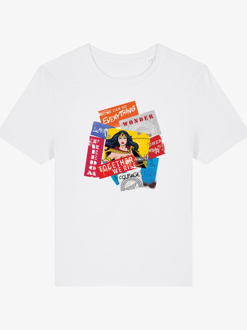 T-shirt Femme - WONDER WOMAN TOGETHER WE RISE Blanc - Kiabi
