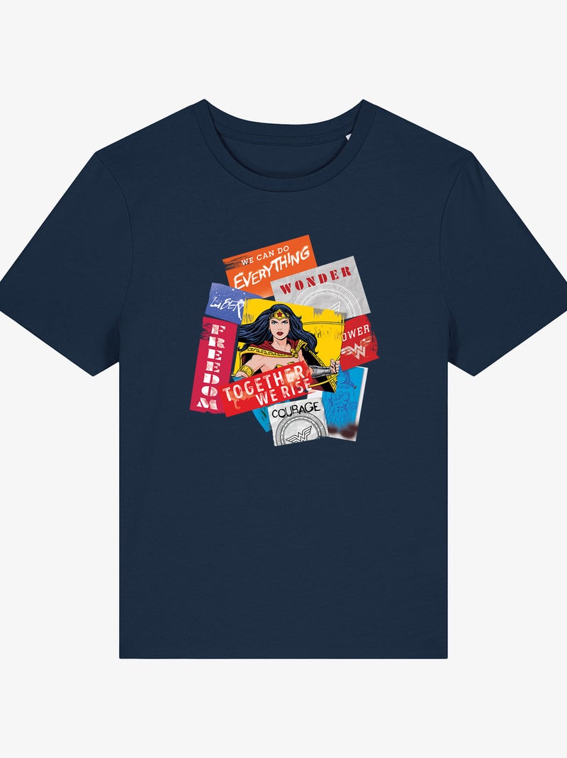 T-shirt Femme - WONDER WOMAN TOGETHER WE RISE Bleu marine - Kiabi