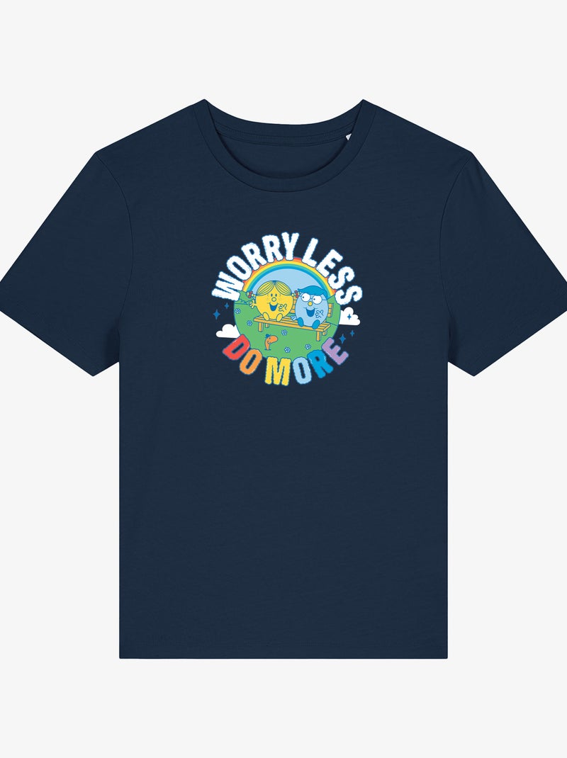 T-shirt Femme - WORRY LESS DO MORE Bleu marine - Kiabi