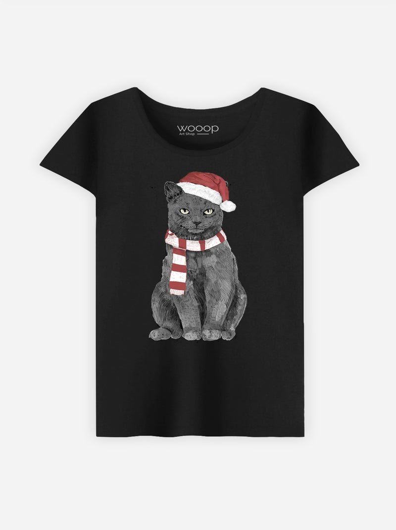 T-shirt Femme - XMAS CAT Noir - Kiabi