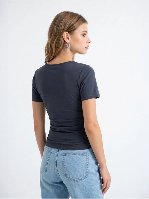 T-shirt femme ajusté à col bateau mixray - Kiabi