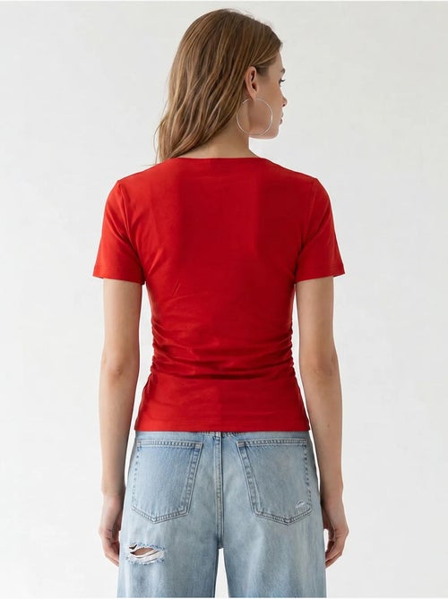T-shirt femme ajusté à col bateau mixray - Kiabi