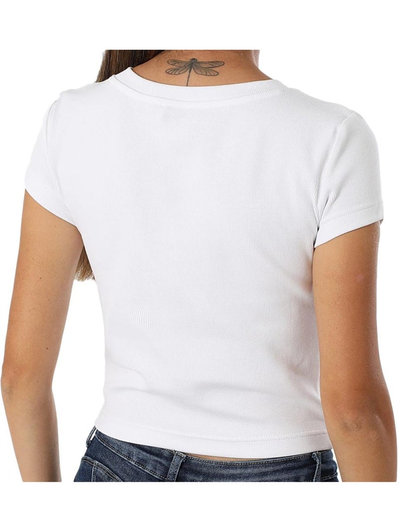 T-Shirt Femme Calvin Klein Jeans Blanc - Kiabi