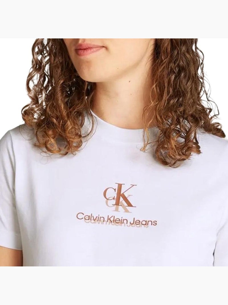 T-Shirt Femme Calvin Klein Jeans Blanc - Kiabi