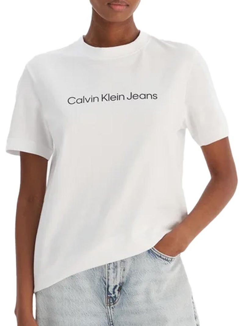 T-Shirt Femme Calvin Klein Jeans Blanc - Kiabi