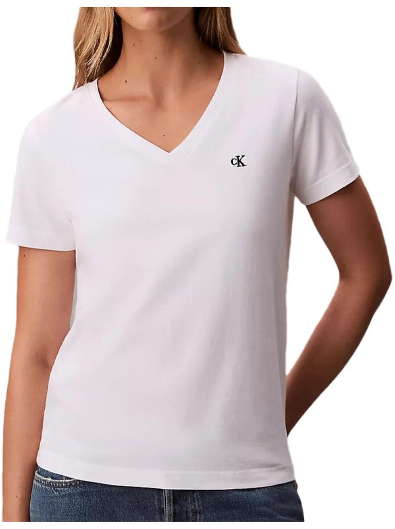 T-Shirt Femme Calvin Klein Jeans Blanc - Kiabi