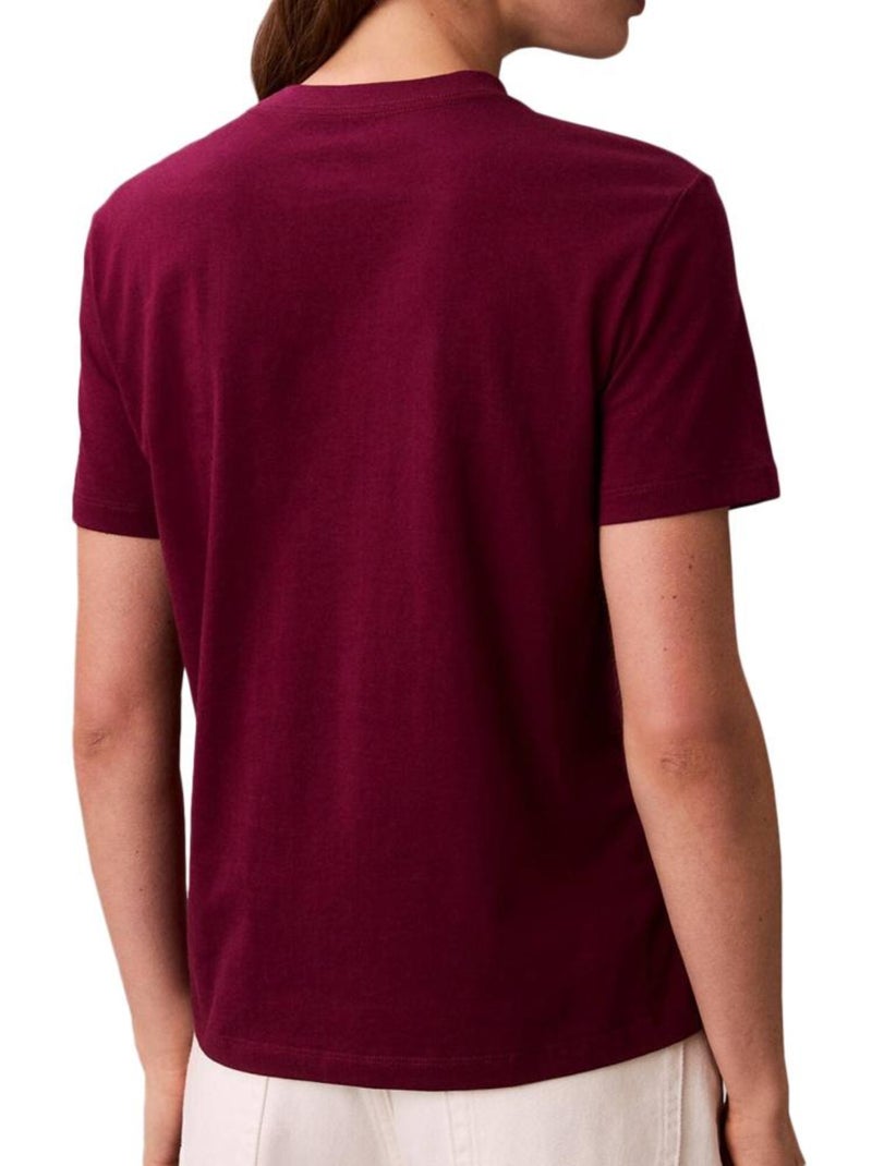T-Shirt Femme Calvin Klein Jeans Bordeaux - Kiabi