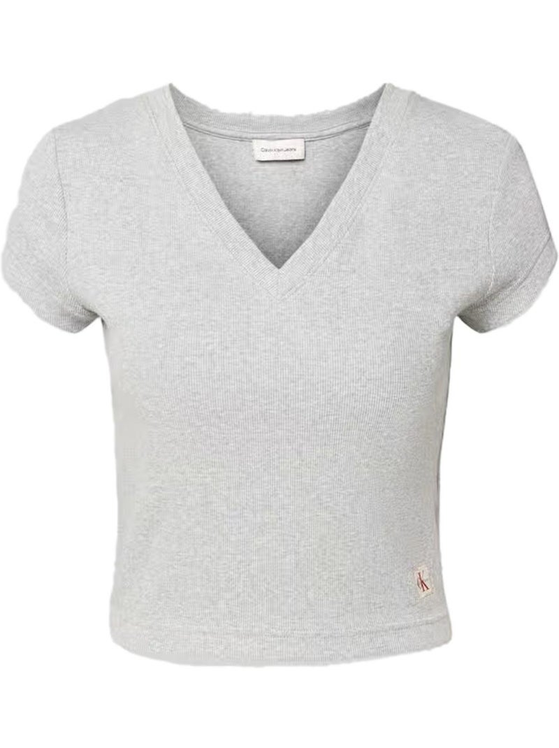 T-Shirt Femme Calvin Klein Jeans Gris Argenté - Kiabi