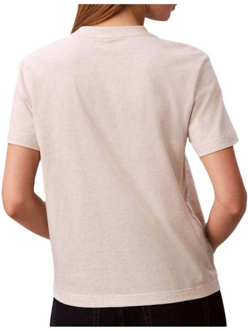 T-Shirt Femme Calvin Klein Jeans Gris Argenté - Kiabi