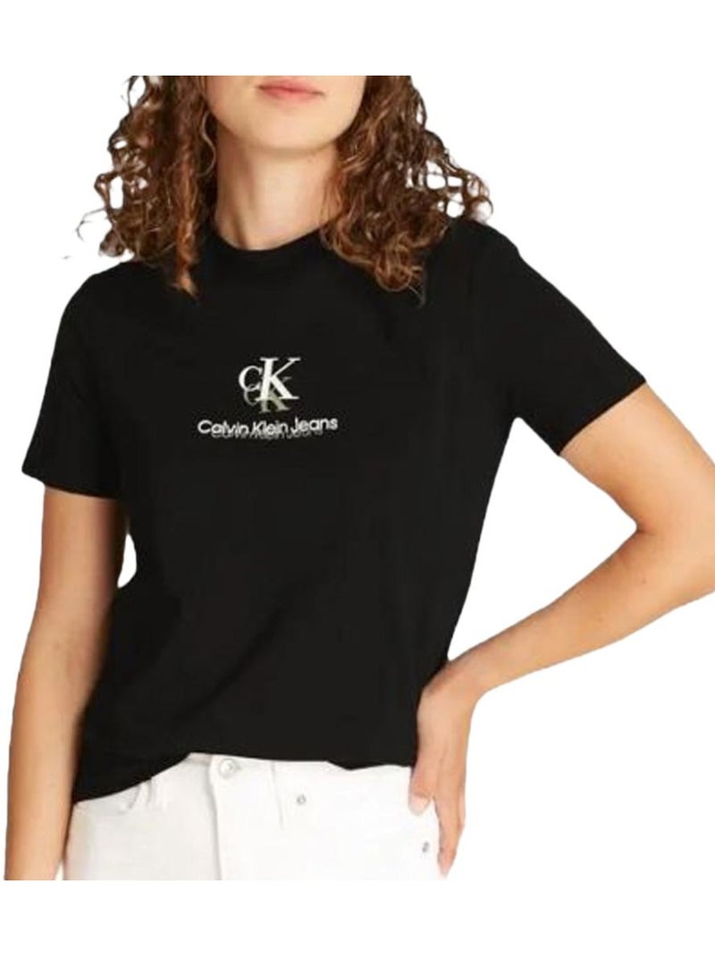 T-Shirt Femme Calvin Klein Jeans Noir - Kiabi