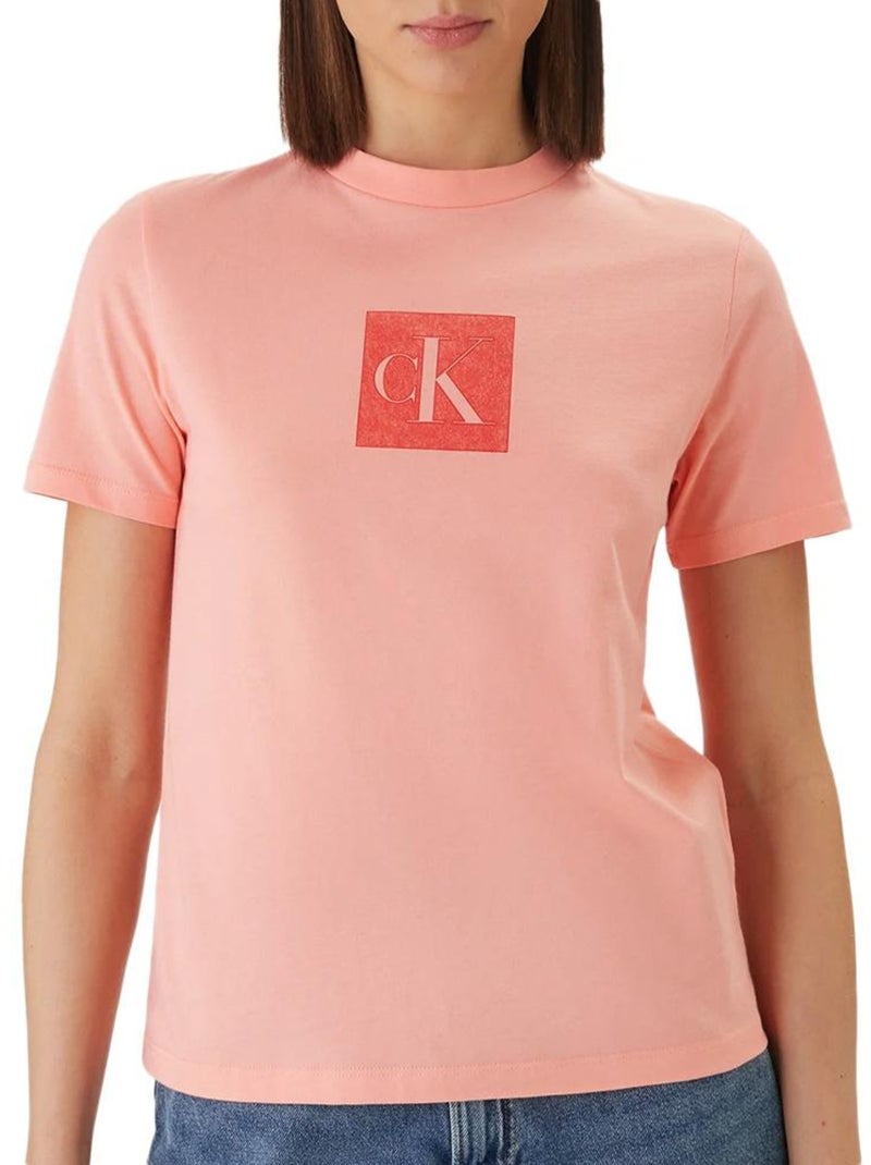 T-Shirt Femme Calvin Klein Jeans Peche - Kiabi