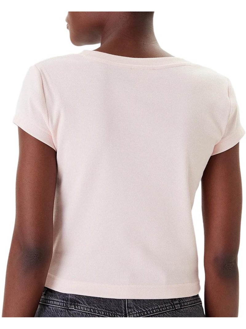 T-Shirt Femme Calvin Klein Jeans Rose - Kiabi