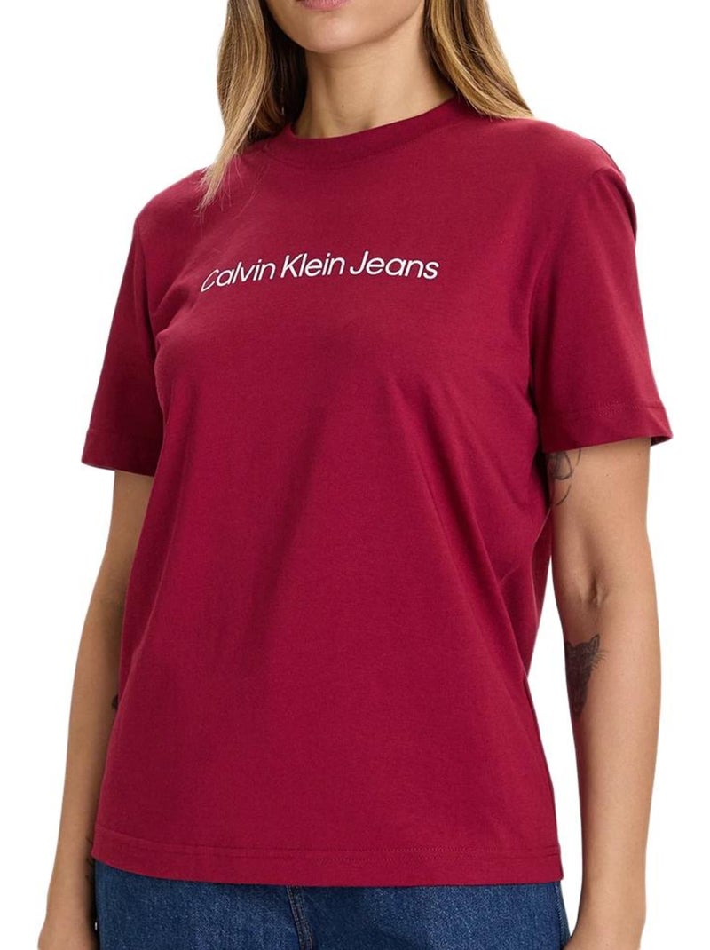 T-Shirt Femme Calvin Klein Jeans Rose - Kiabi
