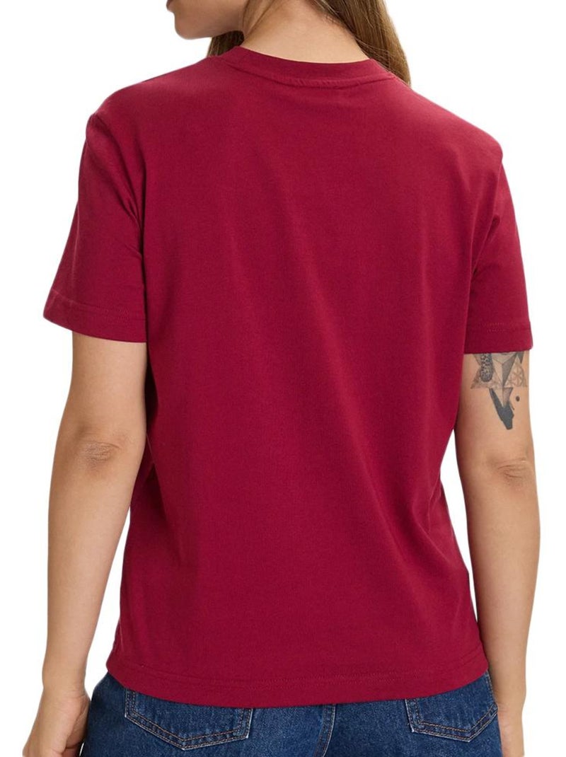 T-Shirt Femme Calvin Klein Jeans Rose - Kiabi