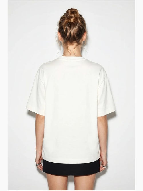 T-shirt femme en coton à col bateau et imprimé lucci - Kiabi T-shirt femme en coton à col bateau et imprimé lucci - Kiabi