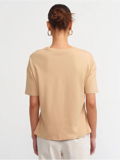 T-shirt femme en coton à col rond dilvin - Kiabi T-shirt femme en coton à col rond dilvin - Kiabi