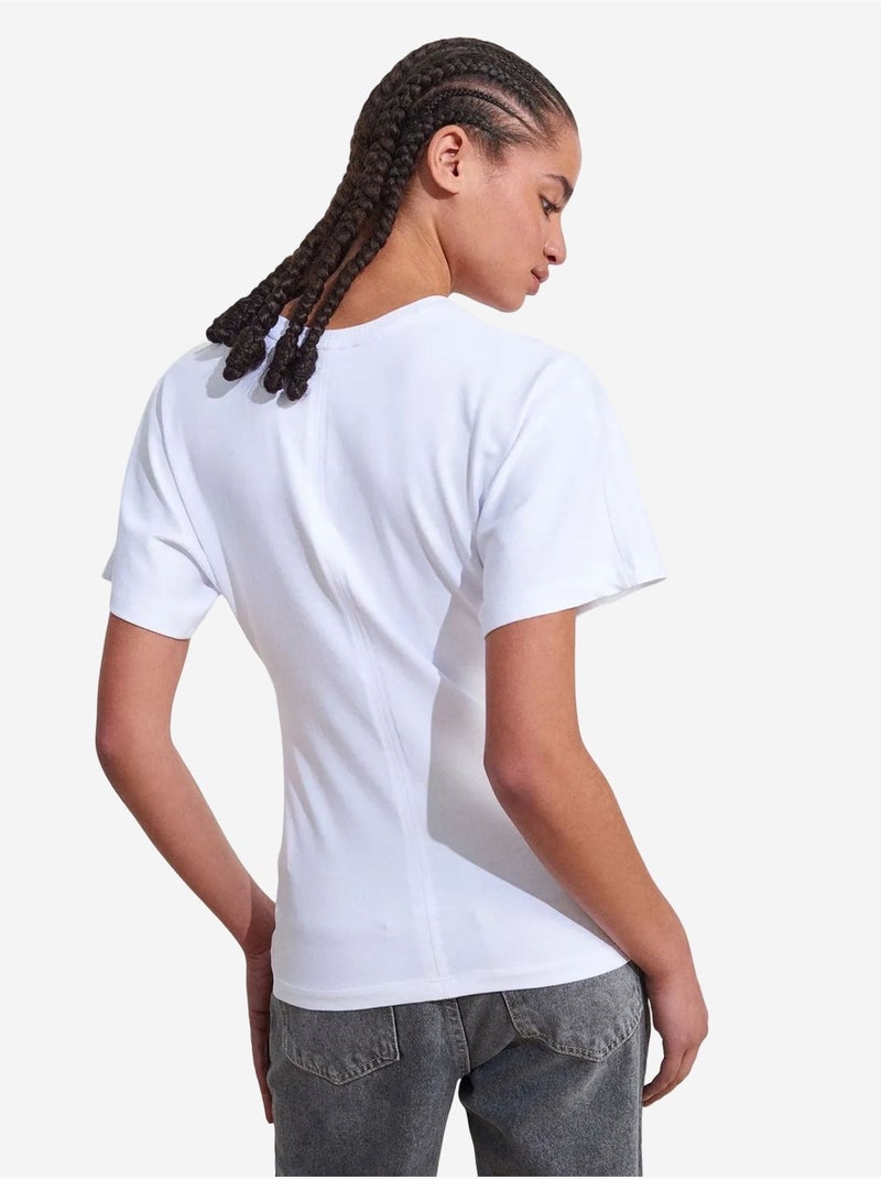 T-shirt femme en coton à col rond dilvin Blanc - Kiabi
