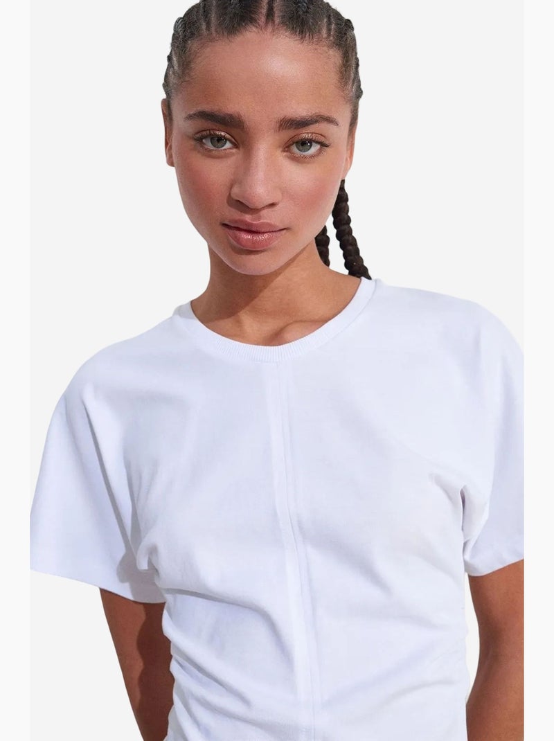 T-shirt femme en coton à col rond dilvin Blanc - Kiabi