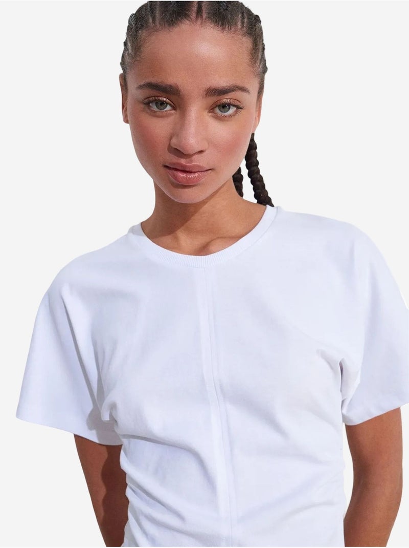 T-shirt femme en coton à col rond dilvin Blanc - Kiabi