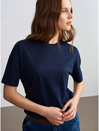 T-shirt femme en coton à col rond dilvin