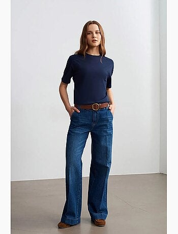 T-shirt femme en coton à col rond dilvin