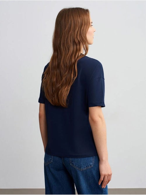 T-shirt femme en coton à col rond dilvin - Kiabi