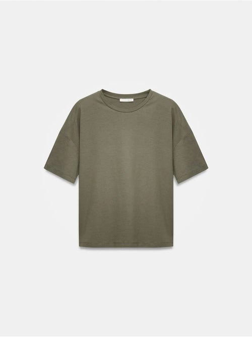 T-shirt femme en coton à col rond dilvin - Kiabi