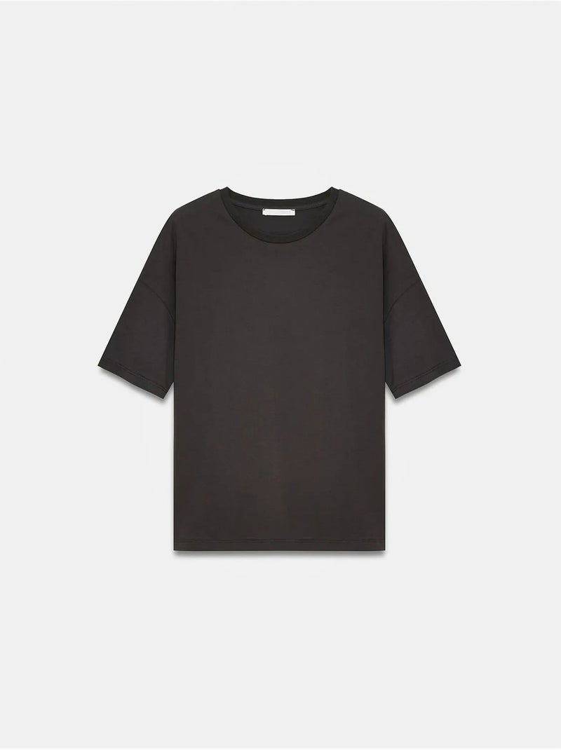 T-shirt femme en coton à col rond dilvin Marron chocolat - Kiabi