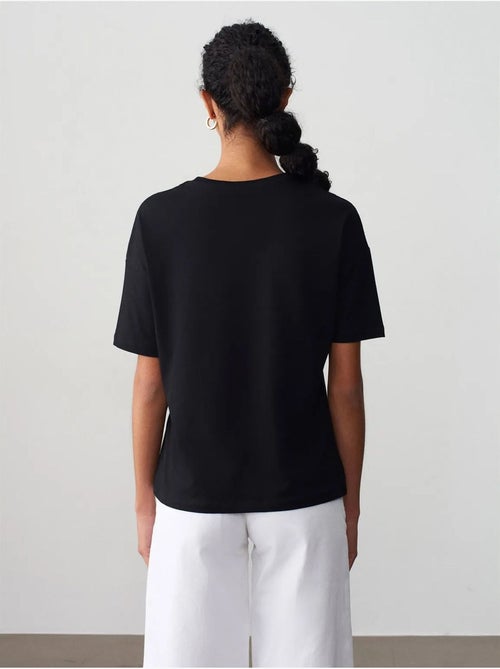 T-shirt femme en coton à col rond dilvin - Kiabi
