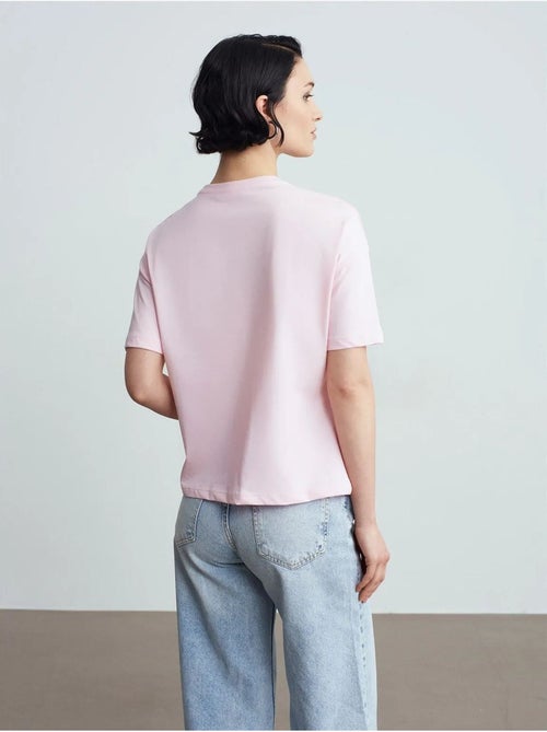 T-shirt femme en coton à col rond dilvin - Kiabi