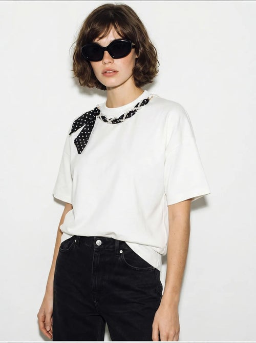 T-shirt femme en coton et élasthanne lucci - Kiabi