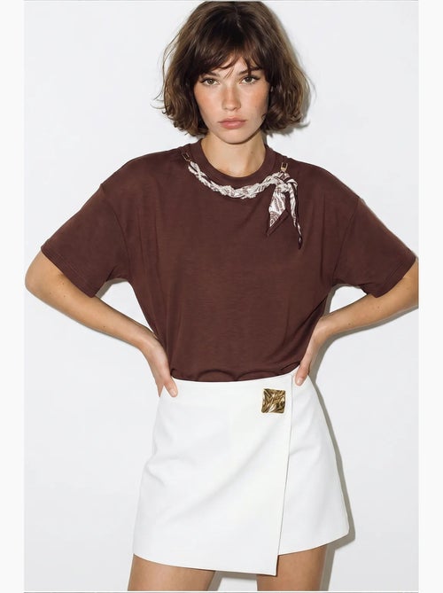 T-shirt femme en coton et élasthanne lucci - Kiabi