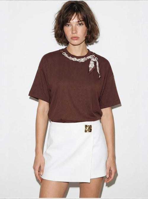 T-shirt femme en coton et élasthanne lucci - Kiabi