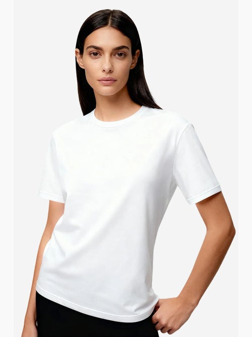 T-shirt femme en coton et élasthanne tommy - Kiabi