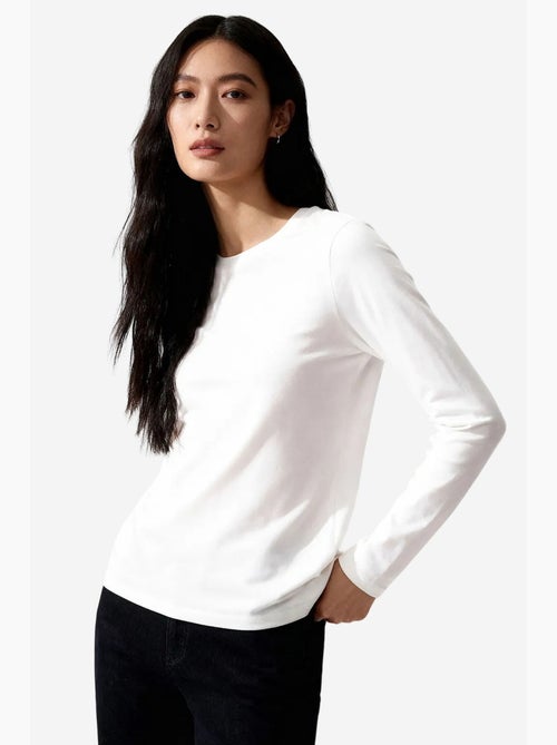 T-shirt femme en coton et élasthanne tommy - Kiabi